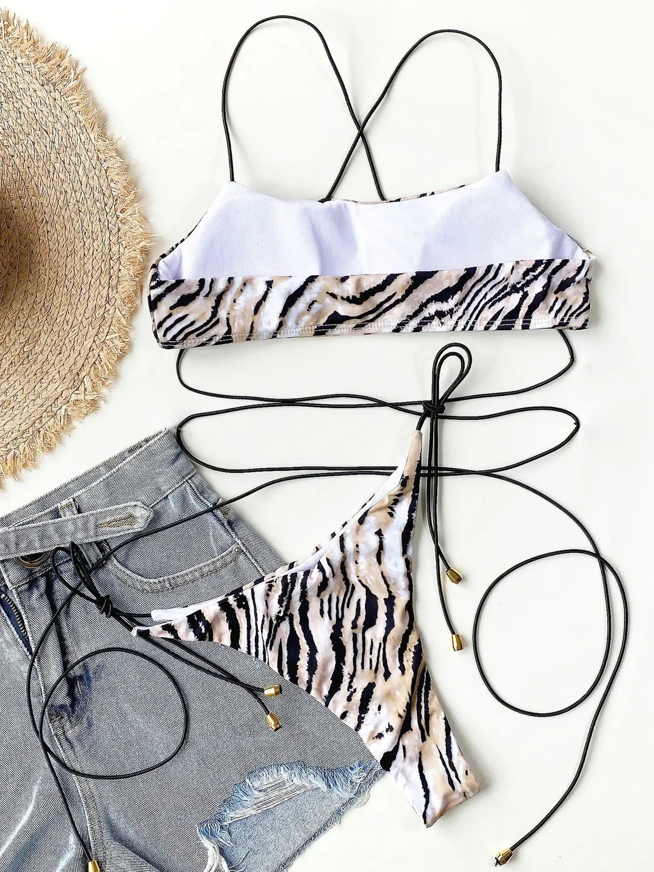 2026 New Sexy Bikini Leopard Bandage Swimwear Swimsuit Women Bikinis Set Bathing Suit Beach Bikini Female Costumi Da Bagno Donna