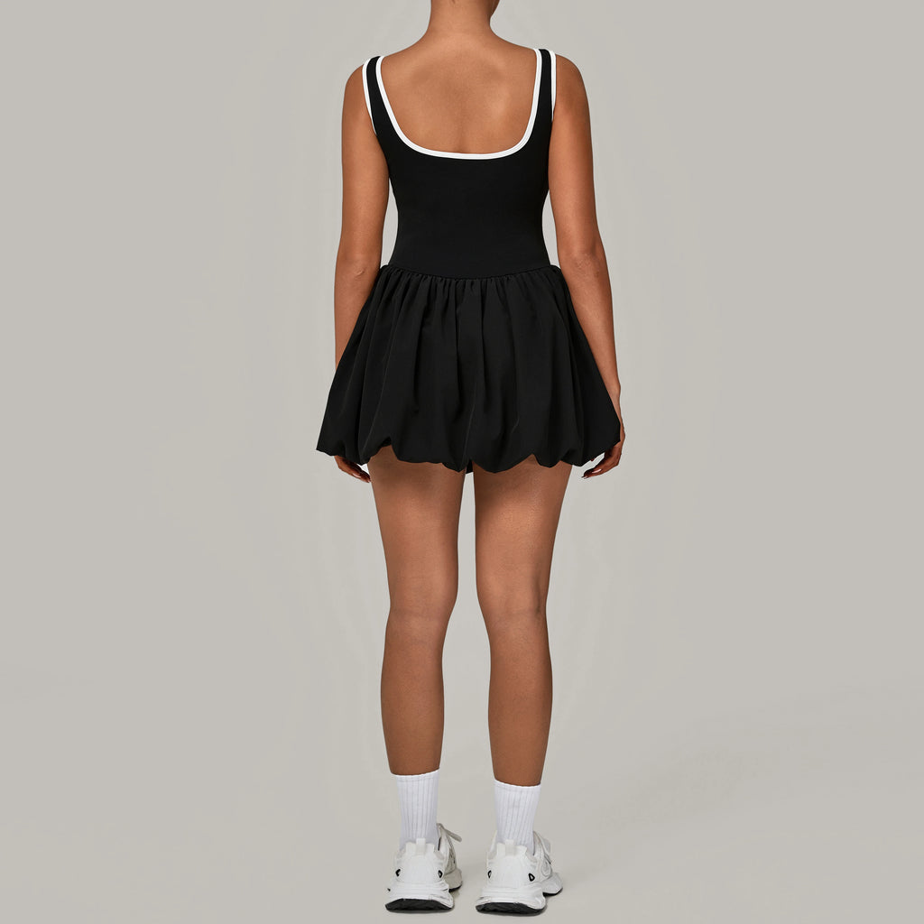 Tennis Dress for Women with Built in Shorts Womens Athletic Dresses Sleeveless Boat Neck Active Workout Skort Dress
