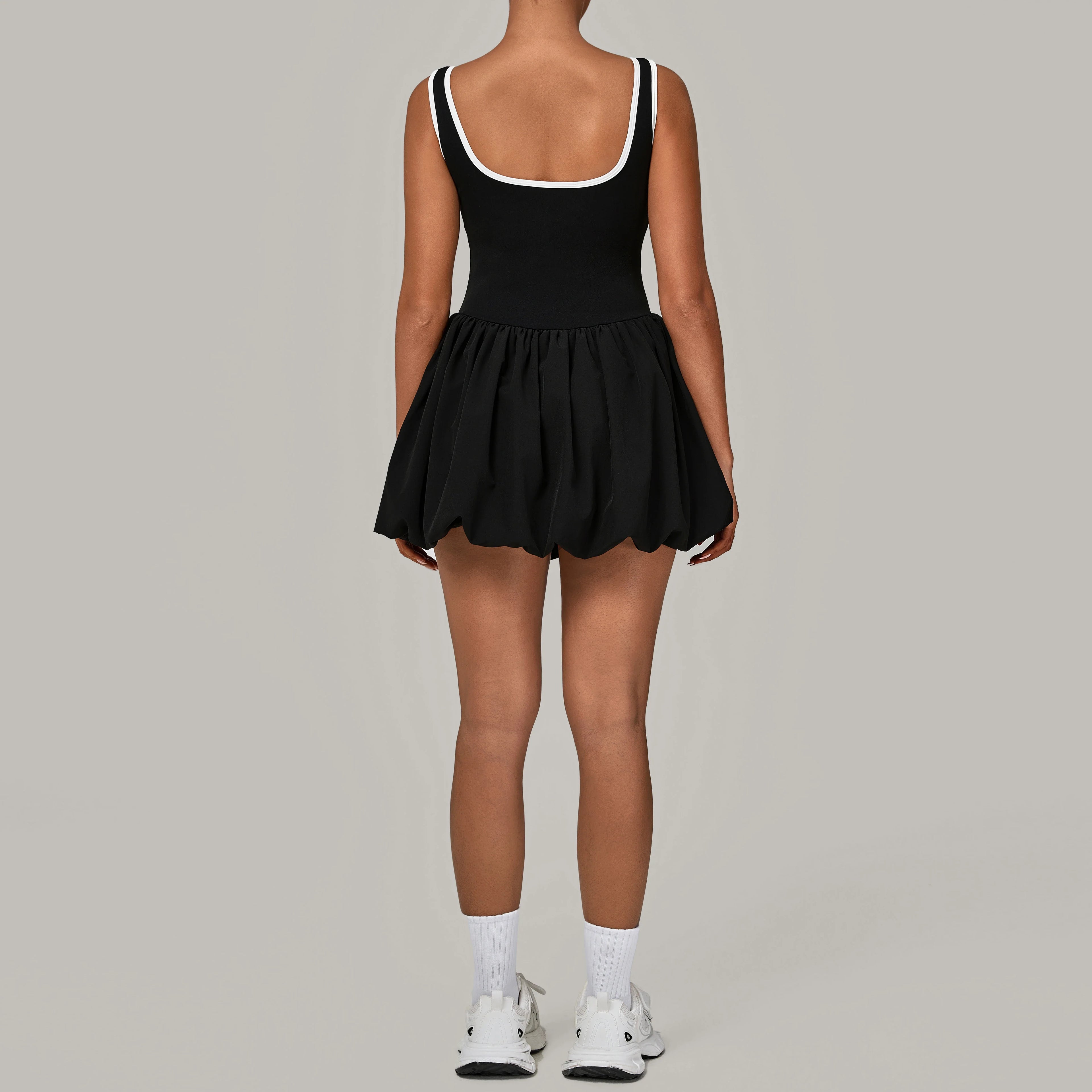 Tennis Dress for Women with Built in Shorts Womens Athletic Dresses Sleeveless Boat Neck Active Workout Skort Dress