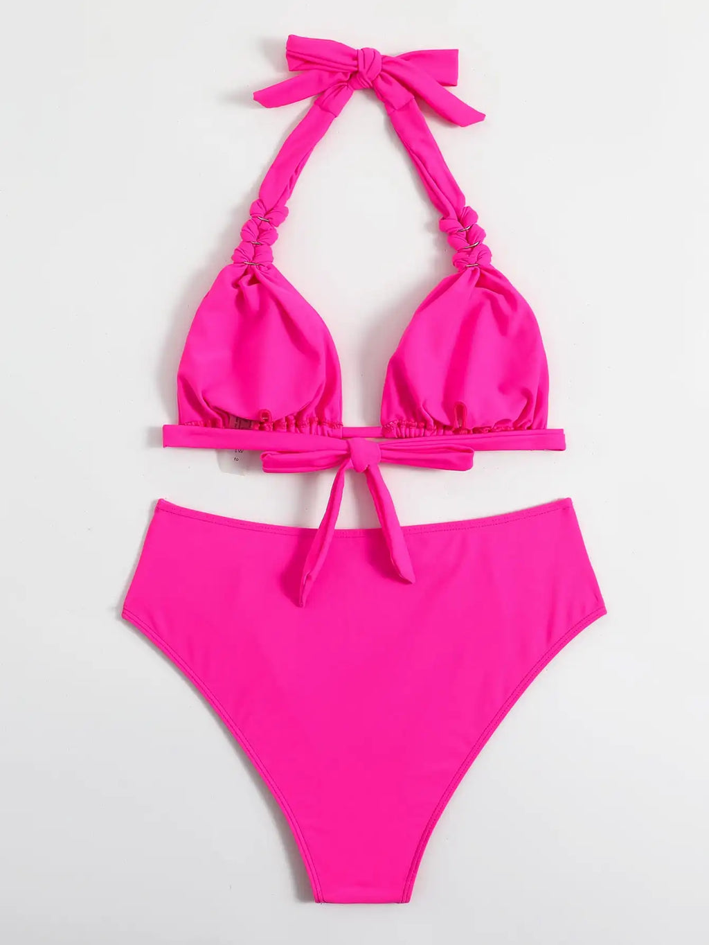2024 Sexy Bikinis Women Brown Halter Brazilian Swimsuit Female Pleated Bikini Set Black Push Up Swimwear Beach Wear Bathing Suit