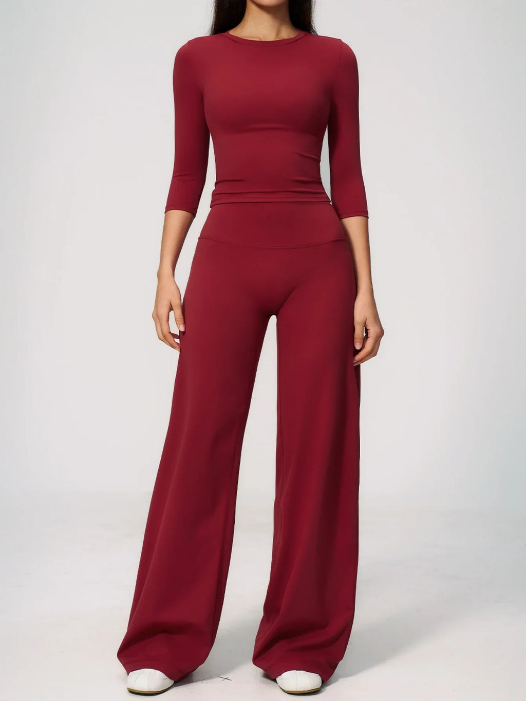 Women Tracksuit Yoga Sets Half Sleeve O Neck Slim Sports T Shirts Fitness Suit Outdoor High Waist Flare Pants Workout Clothes