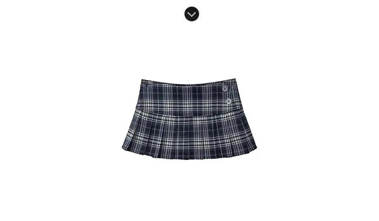 American Style Retro Low Waisted JK Plaid Pleated Skirt Women 2026 Summer New Spicy Girl Wrap Hip Slim A-line Ultra Skirt YOQG