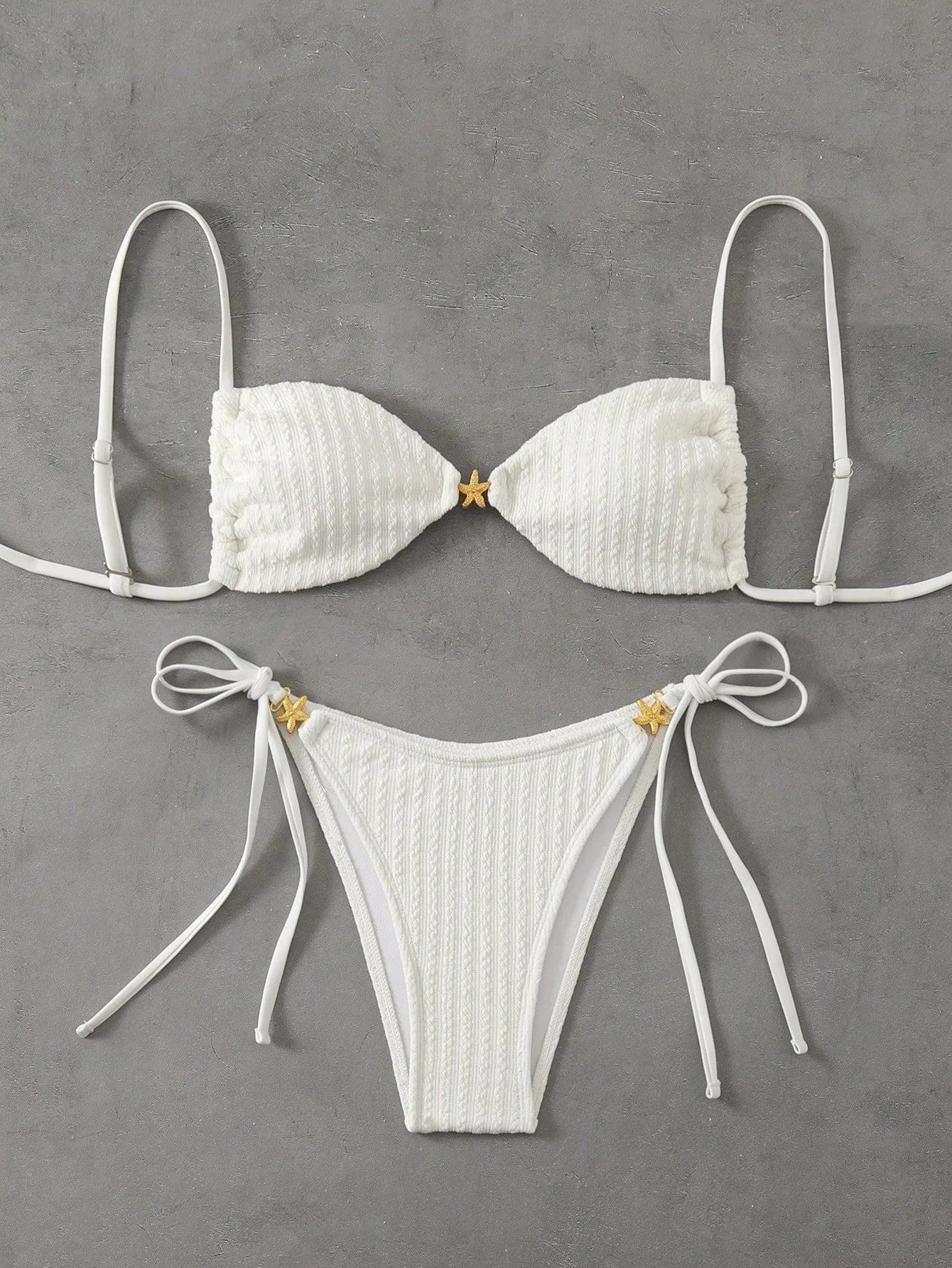 Solid Split Swimsuit Women 2 Piece Triangle Bandage High Cut Thong Bikini Push Up Summer New Sexy Bathing Suit Beachwear