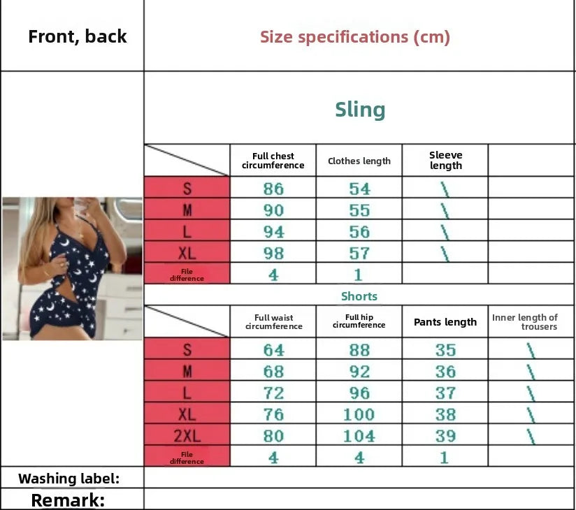 Summer Casual Loungewear Sleeveless Women's Suit Lace Lace Suspender Shorts Pajamas