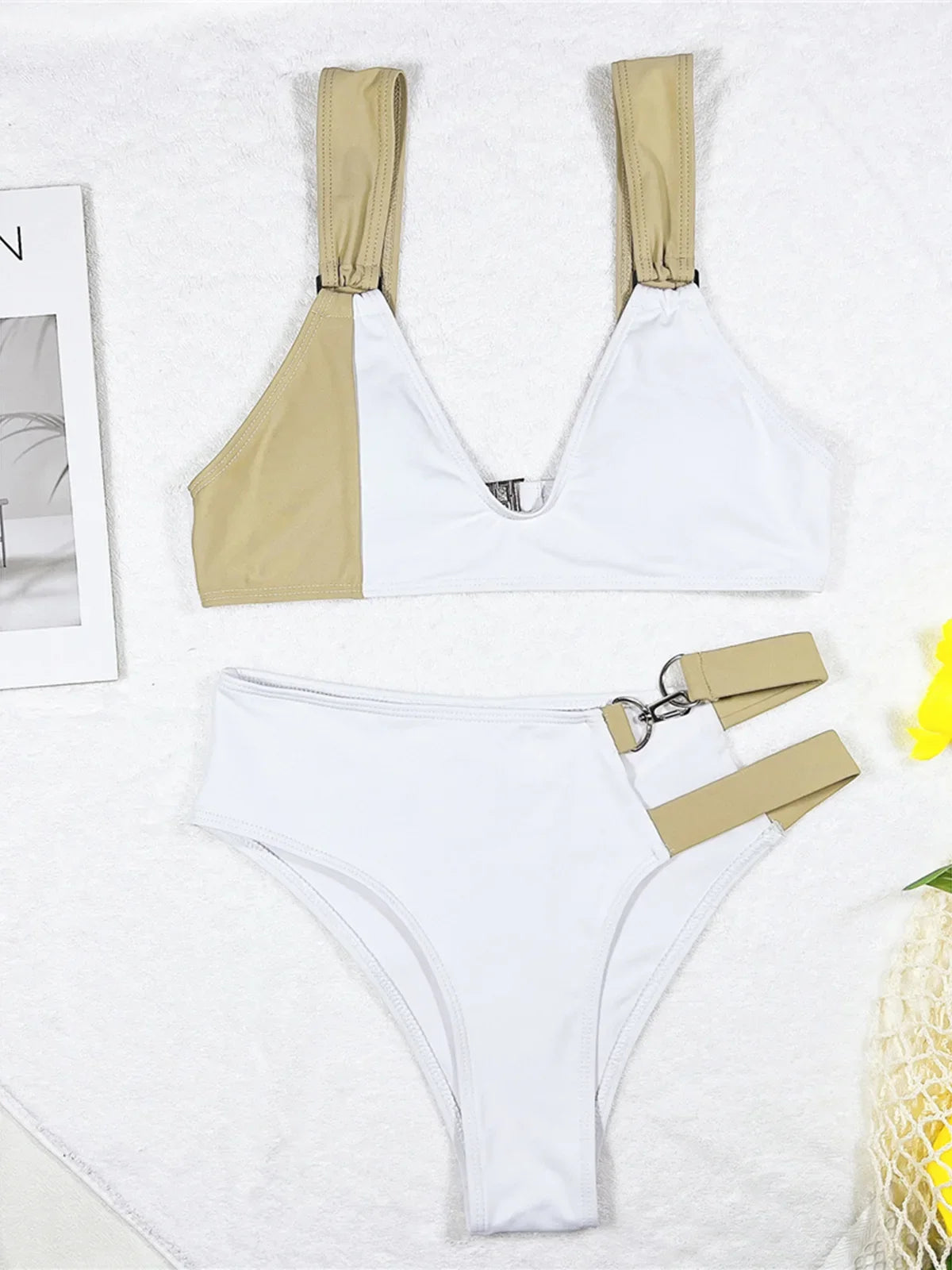 Sexy Splicing Asymmetric V Neck Bikini Women Swimwear Female Swimsuit Two-pieces Bikini set Bather Bathing Suit Swim Lady V3435