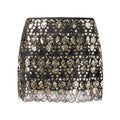 Womens Summer Sequined Mini Skirt Slim Fit Stylish Beaded Geometric Pattern Low Rise Short Skirts