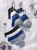 4PCS Women's Lace Non-wire Bra And Panties Set Transparent Low Rise Briefs Ultra-thin Comfort Underwear Female Bralette Lingerie