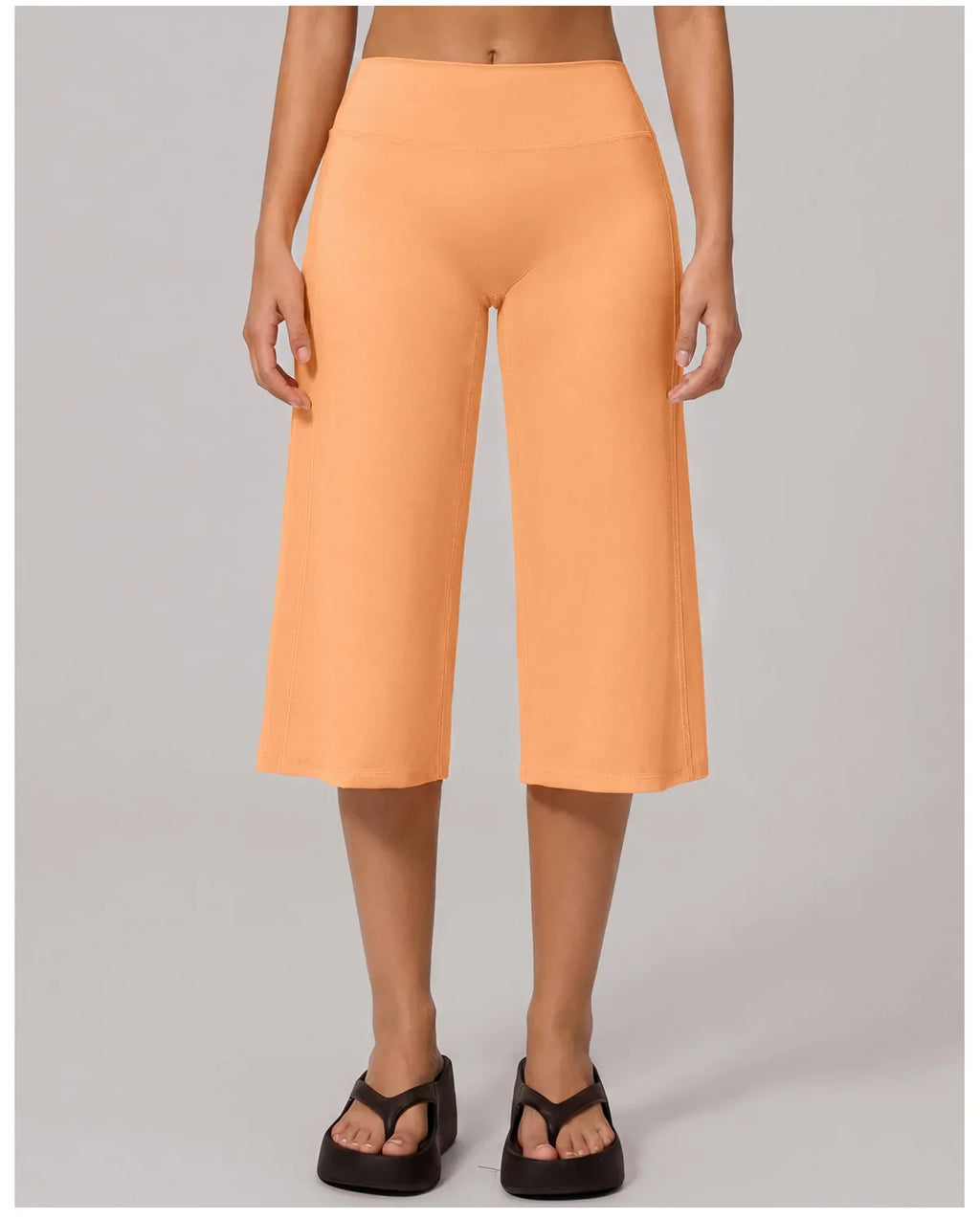 Summer New Yoga Mid Pants for Women Quick Drying Solid High Waist Loose Fit Yoga Trousers Gym Running Fitness Exercise Leggings