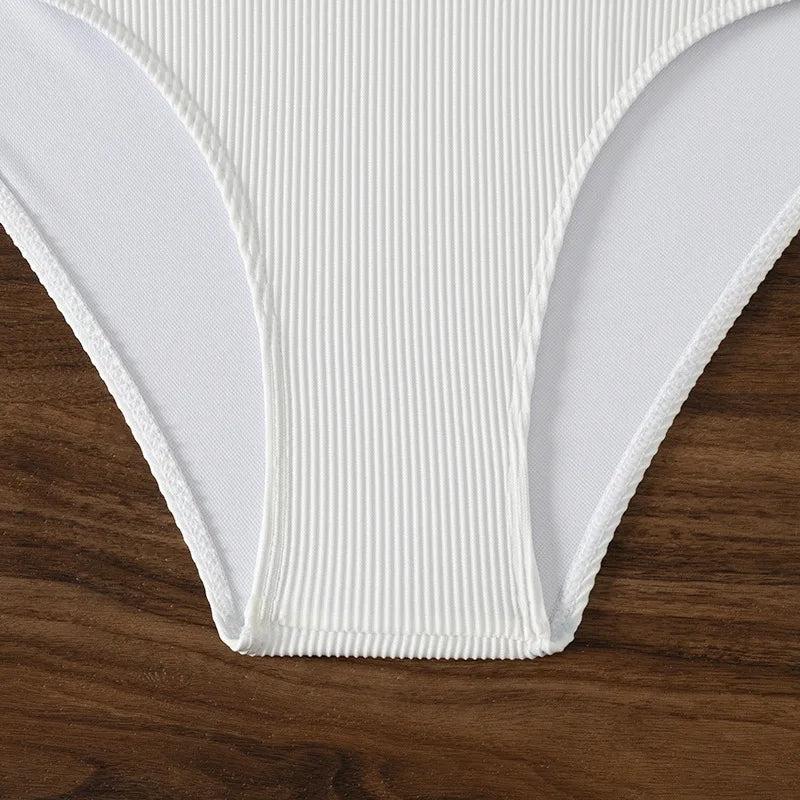 Sexy Ribbed Underwired Bra Cup Female Swimwear One Piece Swimsuit Women Backless Monokini High Cut Bathing Suit Swim Bodysuit
