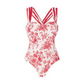 2Pc Striped One Piece Swimsuit 2025 Sexy Bandeau Push up Bikini with Bow Tie Female Swimwear Cover up Beachwear for Women