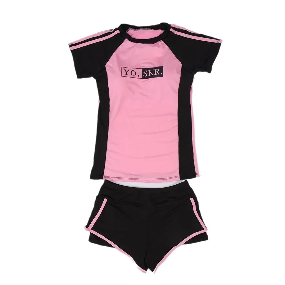 Sports Split Conservative Hot Spring Swimsuit Two Piece Set Fashionable Cover Belly and Look Thin Conservative Swimming
