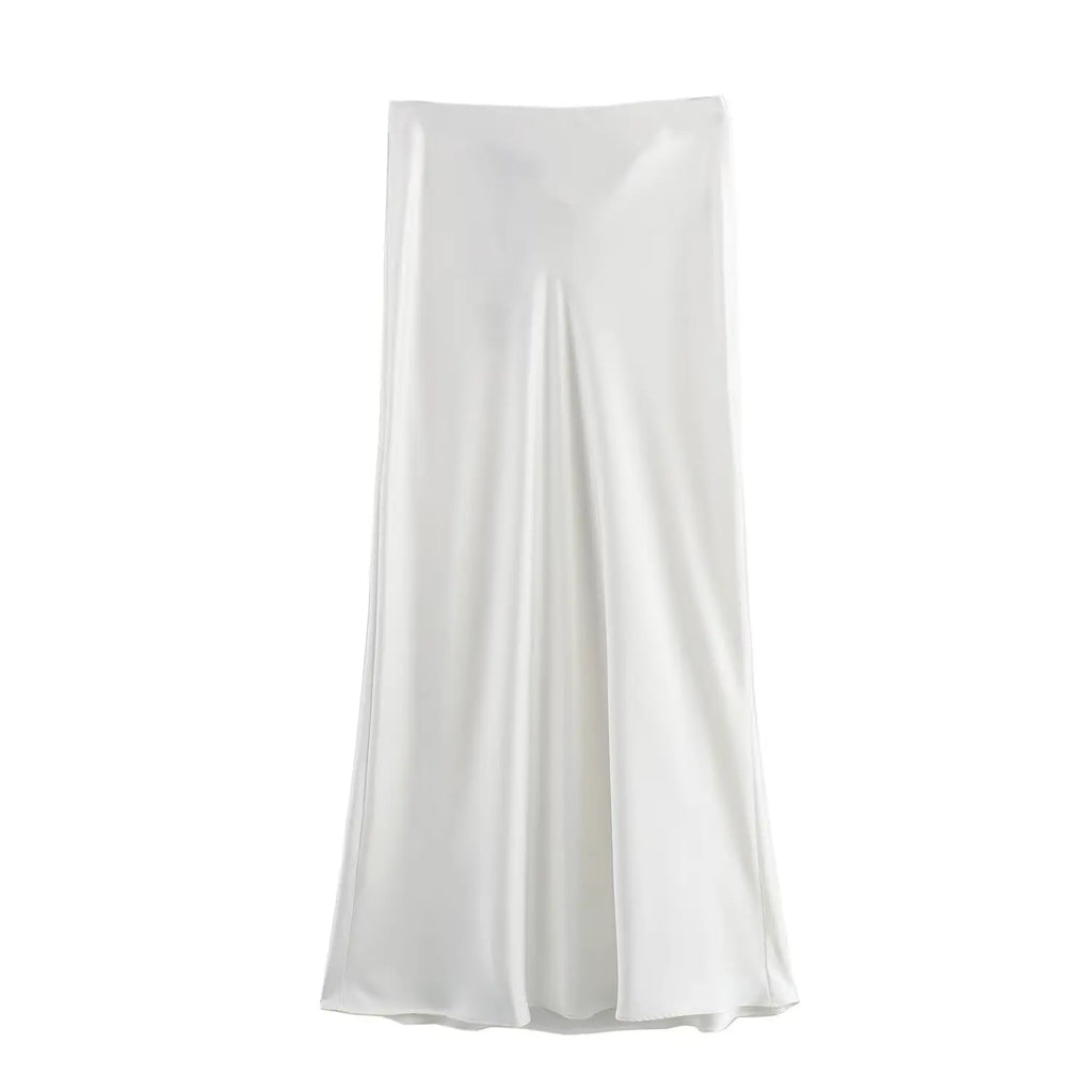 Foridol Autumn Winter Burgundy Satin Skirt Women Party Silk Skirt High Waist Straight Long Faldas Mujer Christmas Skirt