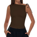 Sexy Shoulder Yoga Top Sleeveless Fitness Women Solid Color Gym Shirt Breathable Quick Dry Running Vest Sportswear