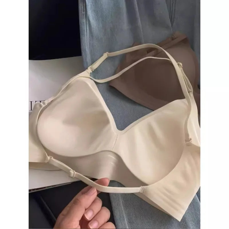 MOYISU Seamless Anime Bodysuit Women Halter Cross Back Invisible Fit Small Bust Enhancer Summer Layering Piece CA Fast Deliver