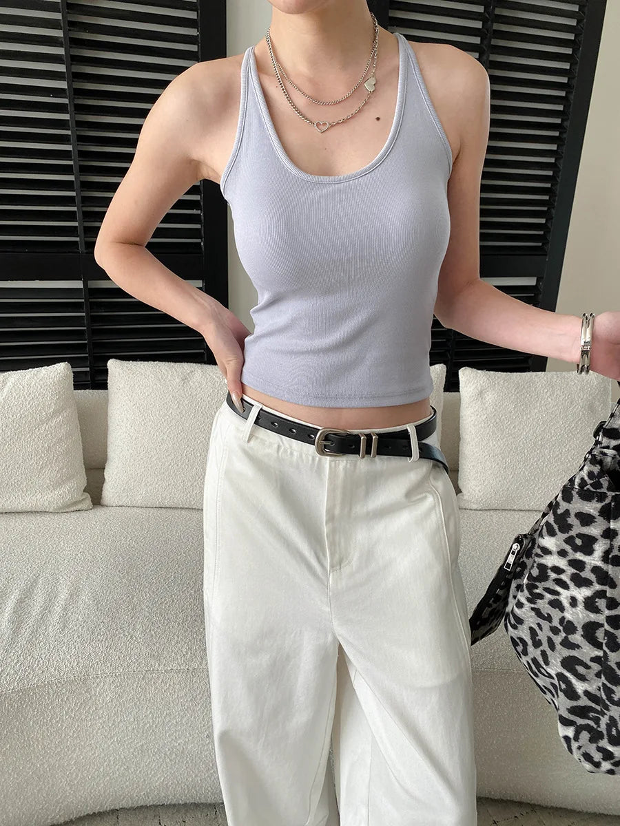 Sports vest U-neck slim fit camisole bottoming T-shirt