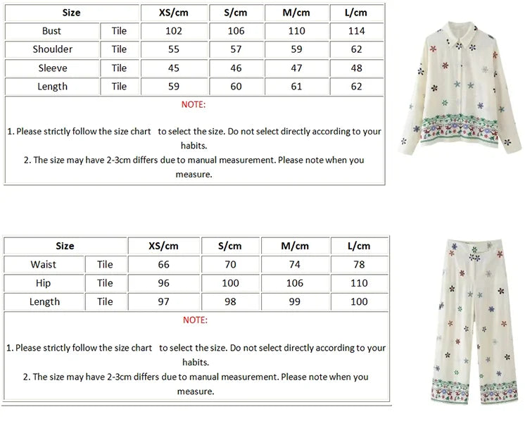 Foridol Floral Embroidery Women Shirt Pants Set Linen 2 Pcs Outfit Female Matching Set Wide Leg Pants Suit 2025 Casual Set