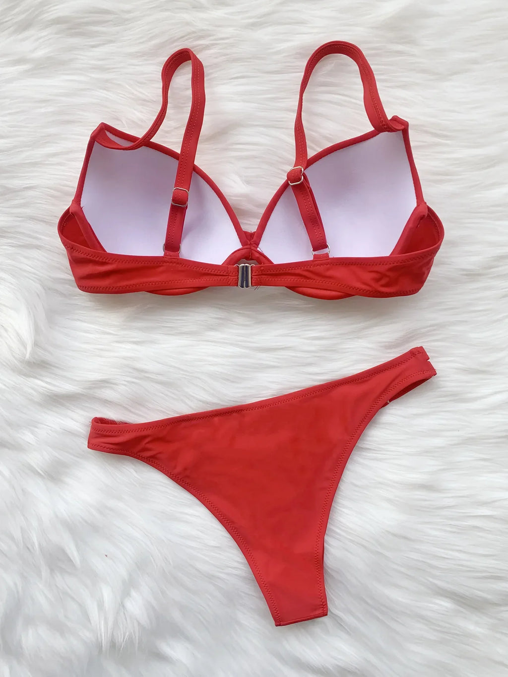 DEKA Sexy Solid Push Up Bikini Set Front Bow Knot Swimsuit Women Sexy Halter Two Piece Beachwear Bathing Suit Swimwear Biquini