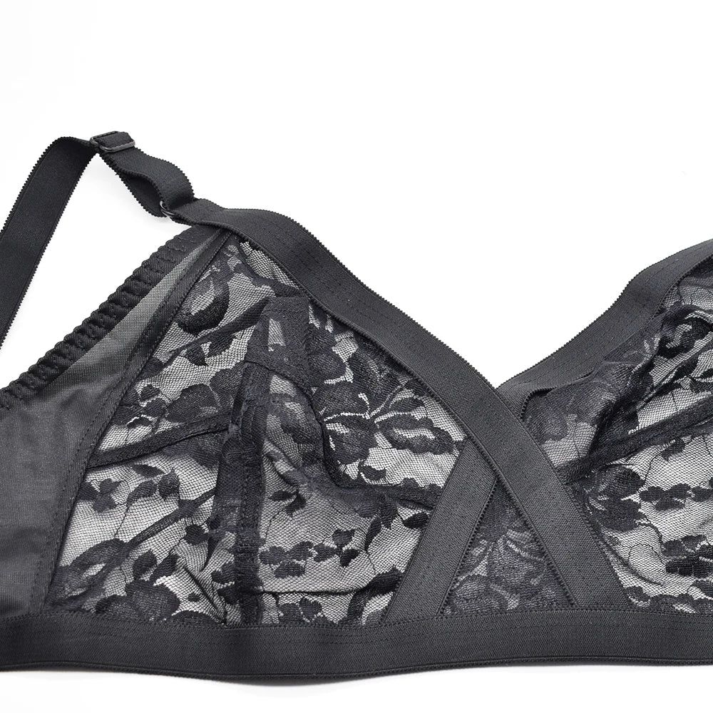 Bra For Women Lace Bralette Wireless Big Bosom Minimizer Plus Size Sexy Lingerie Female Underwear Full Cup BH Tops