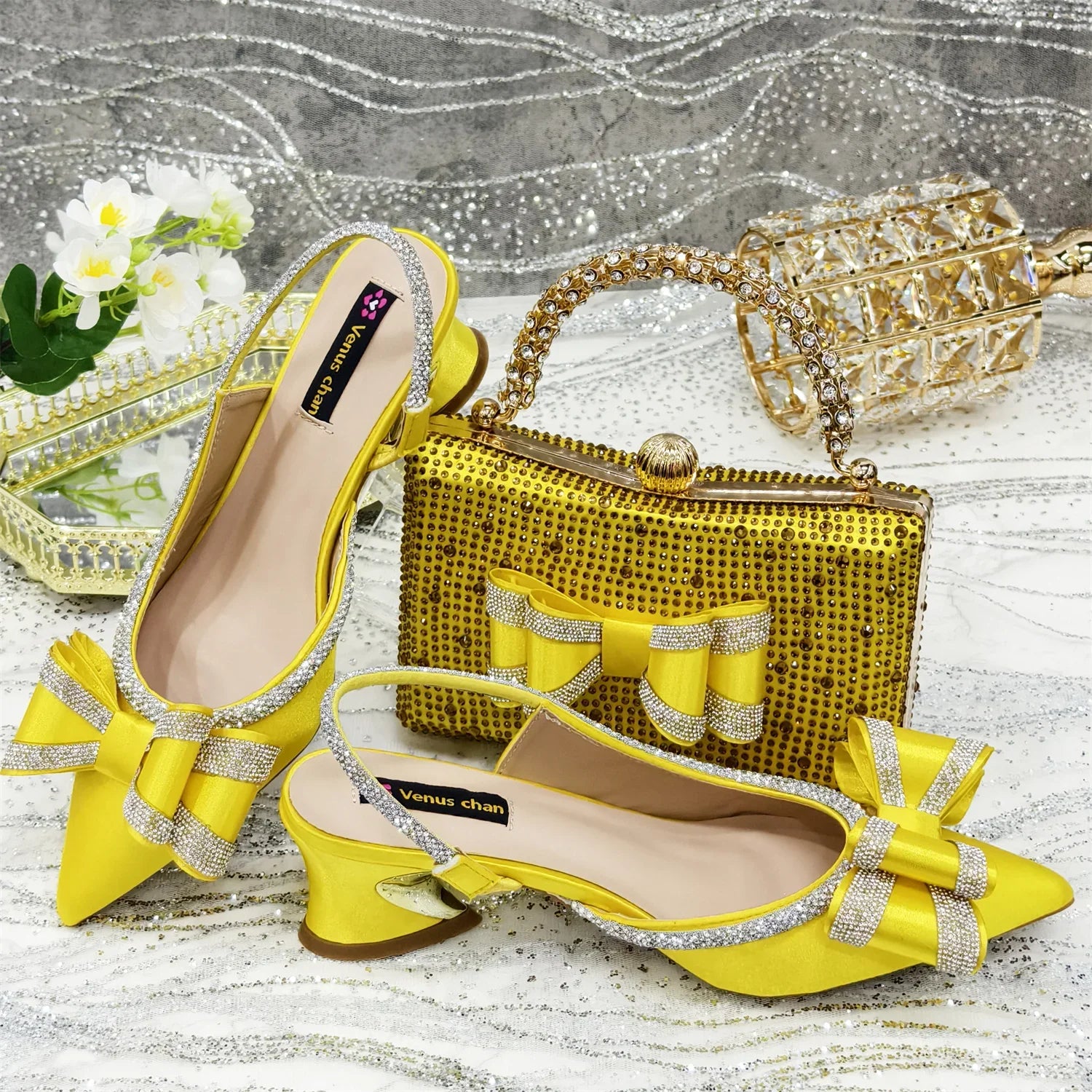 Doershow nice African Shoes And Bag Matching Set With gold Hot Selling Women Italian Shoes And Bag Set For Party Wedding  21-4