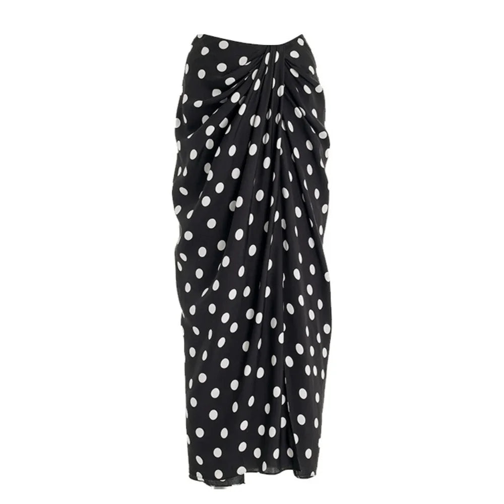 Women's Polka-Dot One Piece Swimsuit with Skirt 2025 Sexy Monkini Trendy Swimwear for Summer Beach Lovers Bathing Suit