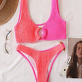 2026 Sexy Bikini Women Swimwear Swimsuit Push Up Rings Decor Pleated Patchwork Bikinis Set Beach Bathing Suit Banadores Mujer