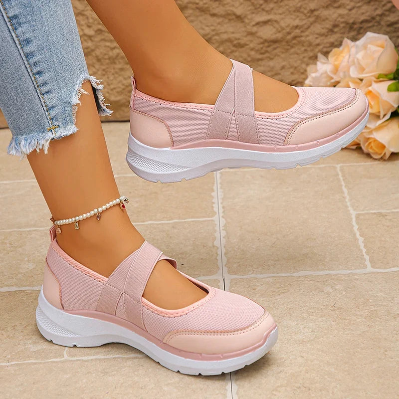 Spring Summer Breathable Flats Women Plus Size 43 Slip On Platform Sneakers Woman Comfortable Soft Non Slip Casual Shoes Female