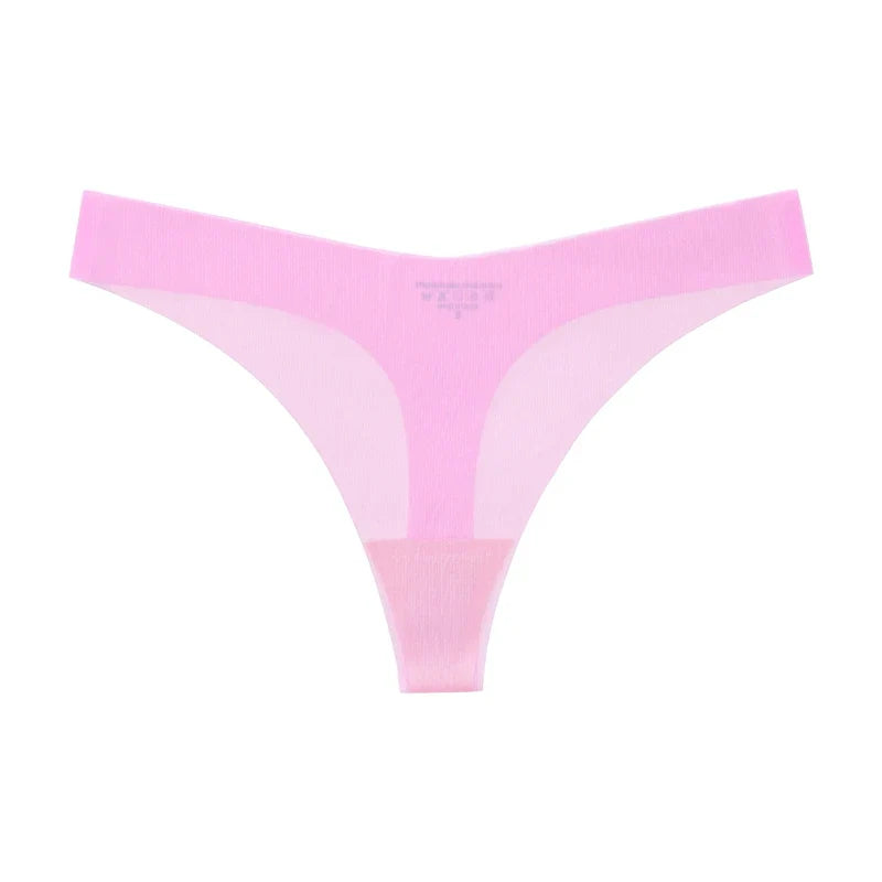 Girls Briefs Seamless Women Panties Sexy G String Ice Silk Underwear T Back Sports Yoga Thong Traceless Plus Size S-XL