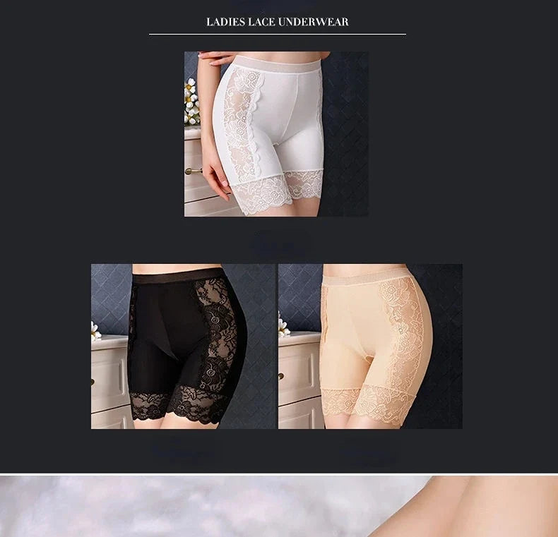 Plus Size Safety Short Pants Women Seamless Under Skirt Boxers For Women Sexy Lace Anti Chafing Boyshort Panties Underwear