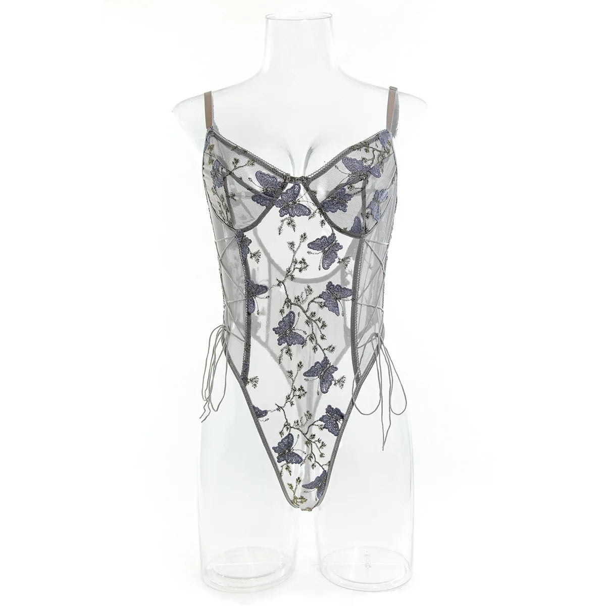 Bikini Fashion Sexy Butterfly Embroidery Slim-Fit Sexy All-Match Jumpsuit for Women