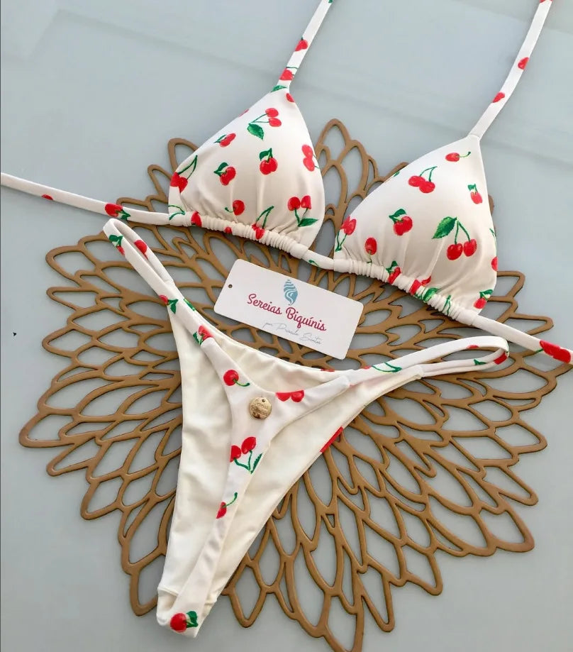 2026 New Sexy Prints Mciro Bikini Set Women Holiday Swimsuit Lace-up Swimwear 2 Piece Set Backless Biquine Brasileiro Beachwear