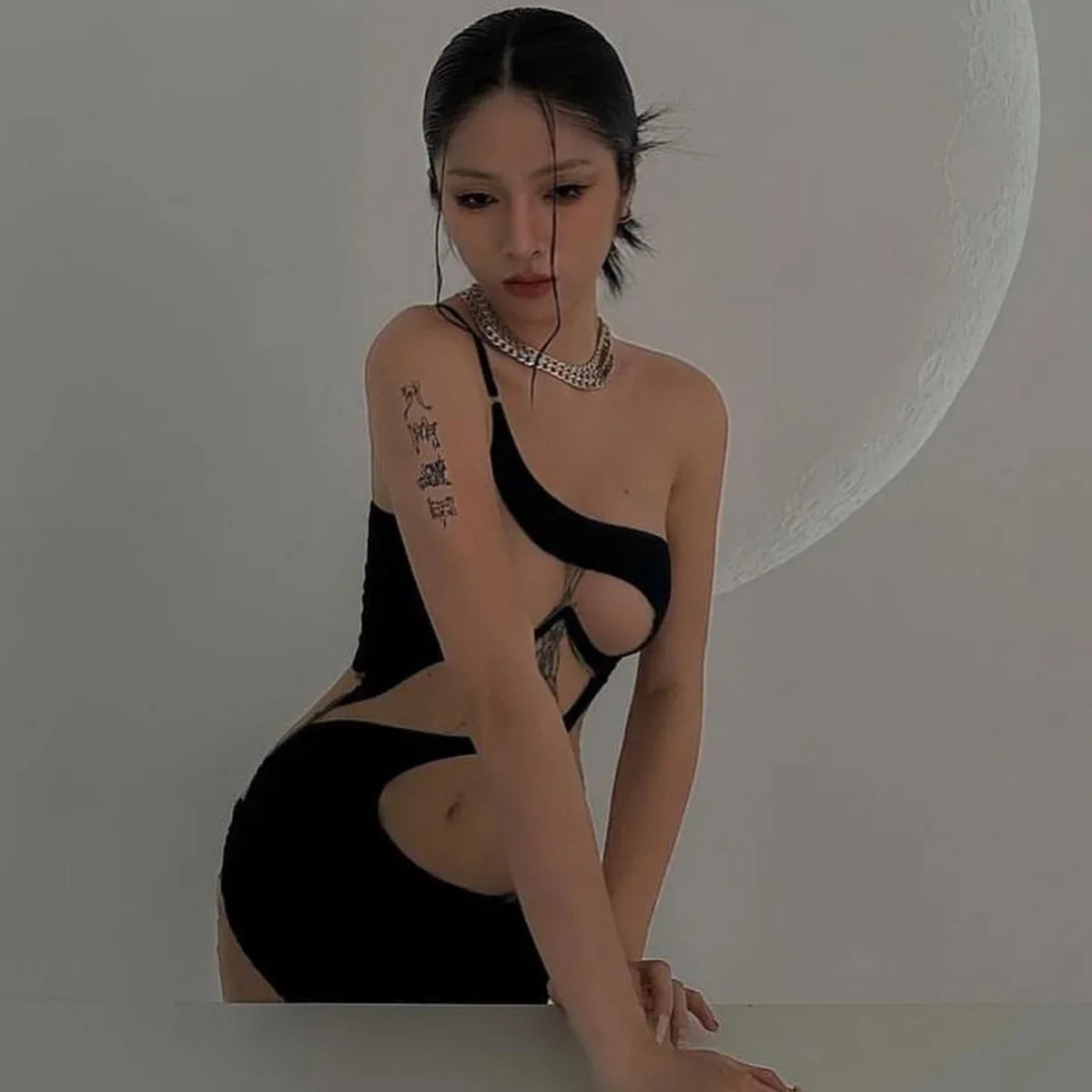 2025 Summer New Sexy Bag Hip Tank Mini Dress Fashion Slant Shoulder Pure Desire Mesh Temptation Dress Elegant 2025 New Tops VEP8