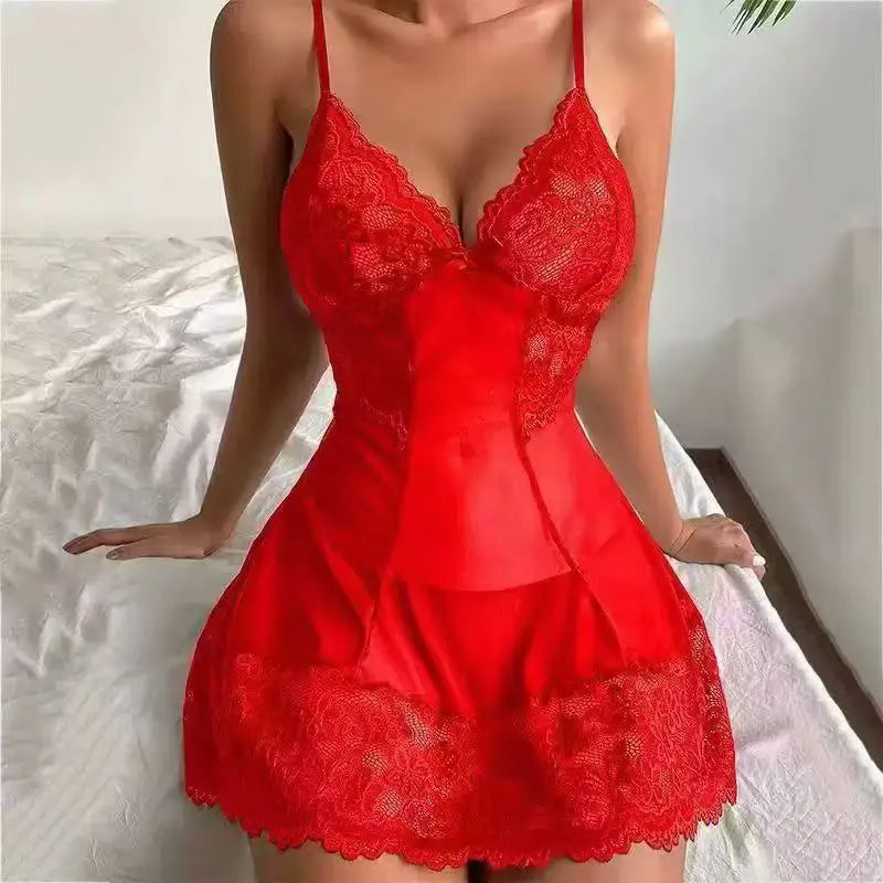 2026 Women's European And American Style Slit Dress Homewear Pajamas Pure Desire New Arrival Comfortable Sleepwear