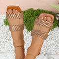 Large Size Women's Summer New Woven Slippers Outdoor Beach Sandals Fashionable  Material Comfortable Slip-On Shoes