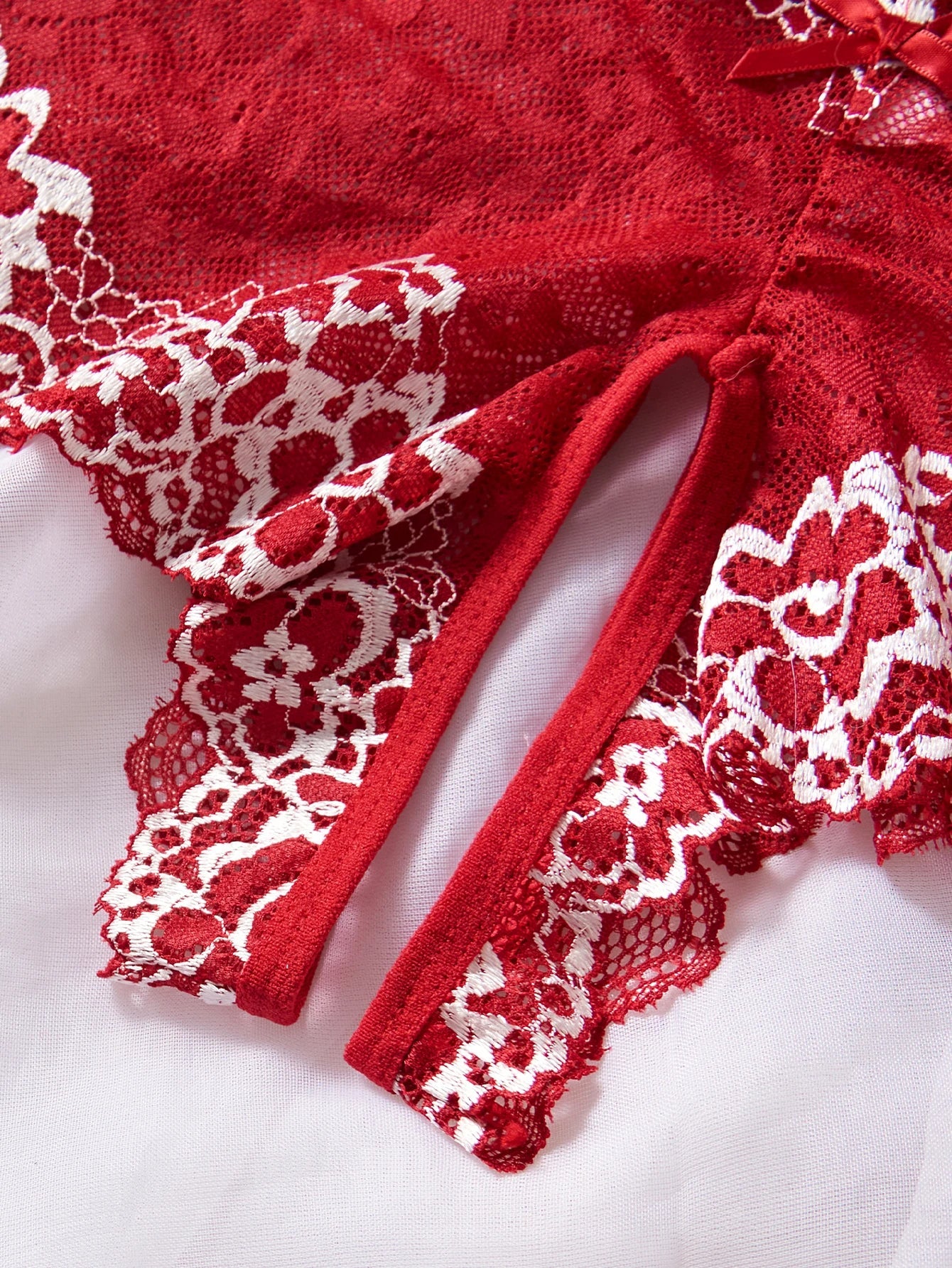 Lace Hollow Contrast Color Sexy Lingerie Bra And Panties Sets Open Chest Underwear Set Crotchless Women Erotic Suits