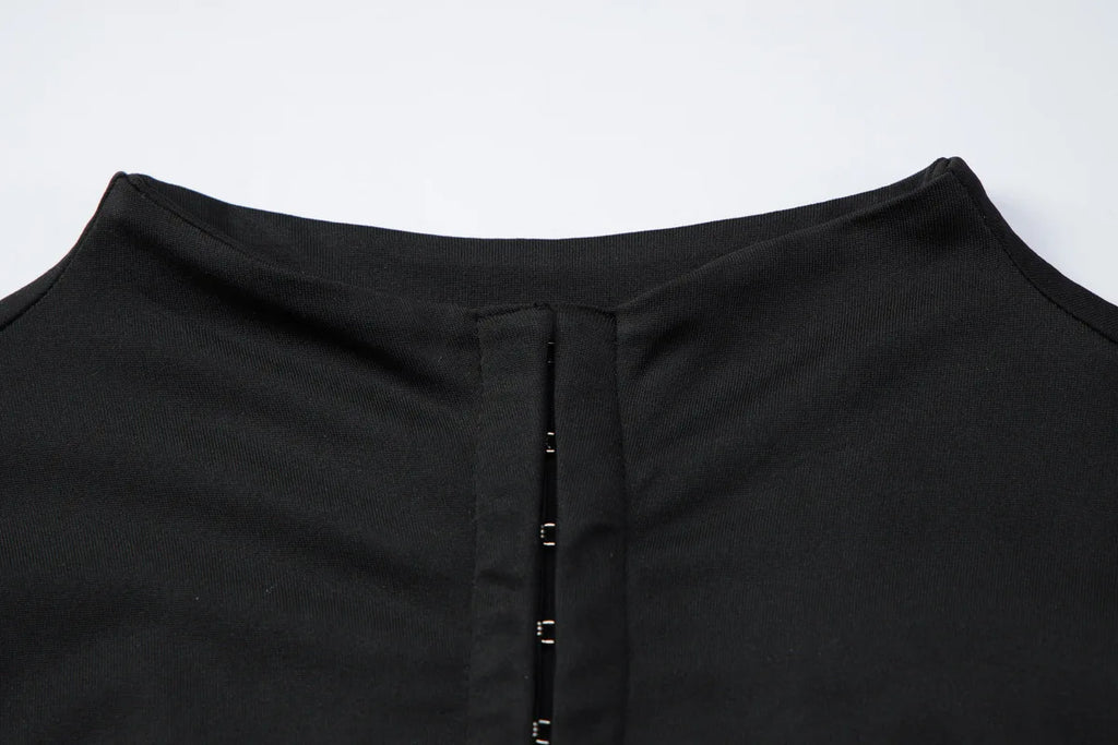 FDYOUI Woman Covered Buttons T-shirts 2026 Summer Short Sleeve Slim Cardigan Tops Ladies Chic Corset Tee Shirt White Black Red
