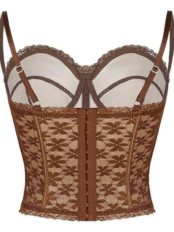Casaul Pure Desire Style Sexy Fishbone Corset Waist Cincher Sleeveless Hollow Out Tight Camisole Vest Outerwear For Women 1EEW