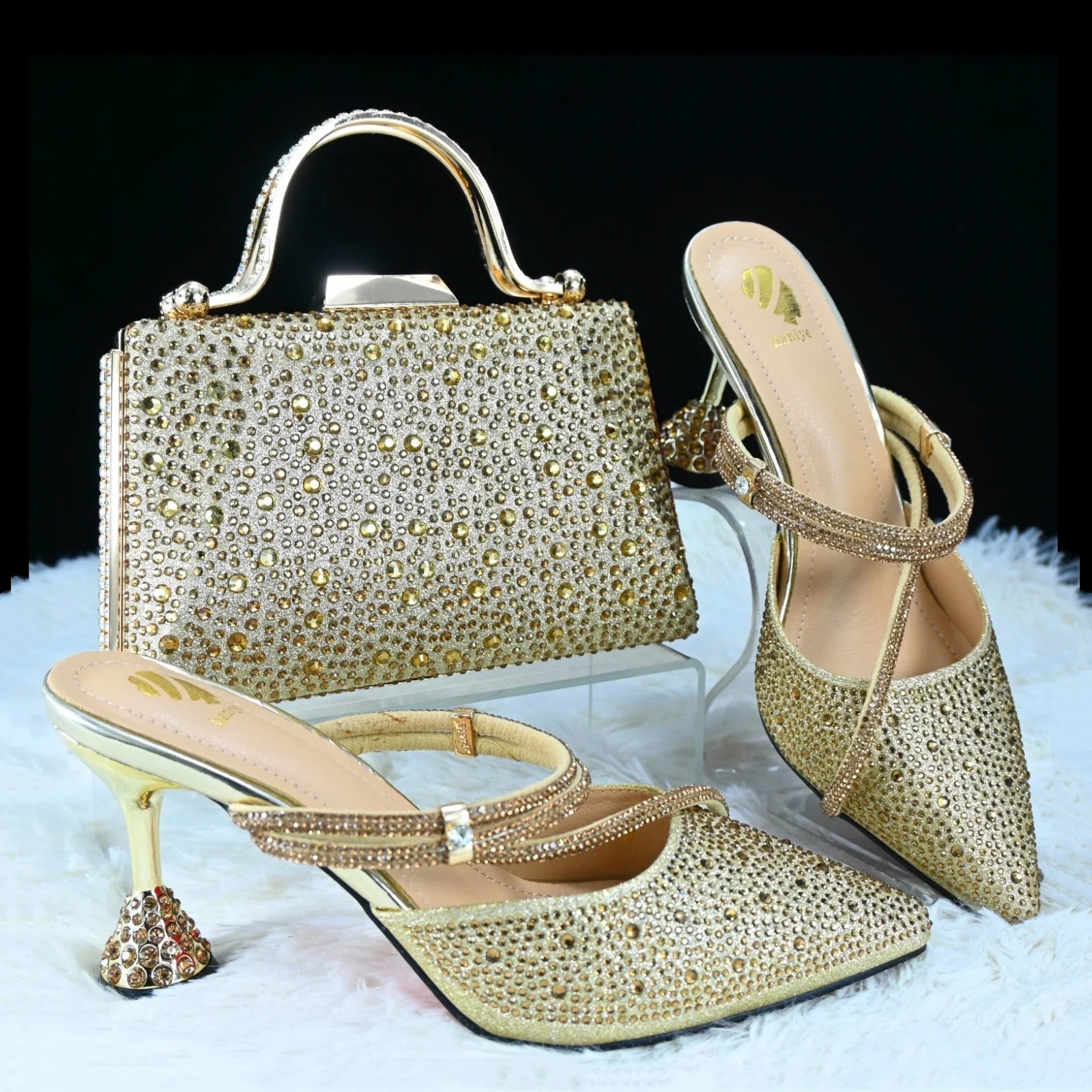 Doershow  Italian Shoe and Bag Set New 2024 Women Shoes and Bag Set In Italy pink Italian Shoes with Matching Bag set  HGH1-19