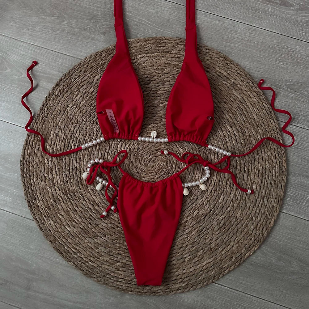 Sexy Micro Thong Bikini 2024 Women Swimsuit Female Swimwear Bikinis Set Brazilian Beach Wear Bathing Suit Biquini