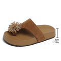 Fashion Crystal Flower Platform Slippers Women 2026 Summer Clip Toe Thick Sole Sandals Woman Plus Size Anti Slip Outdoor Slides