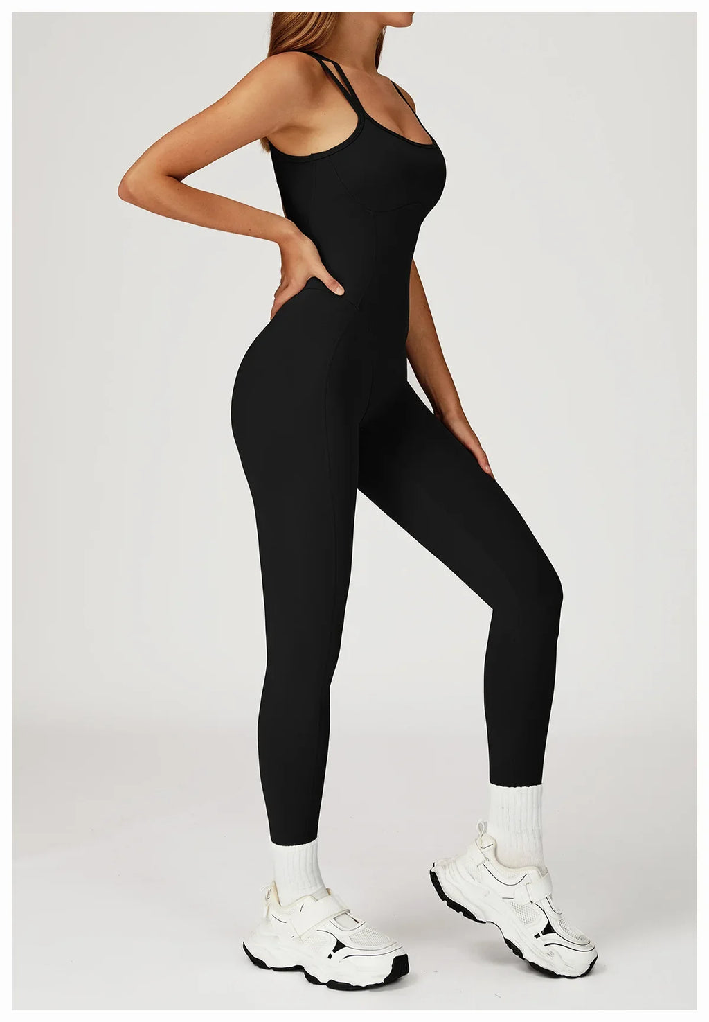 Hearuisavy Female Jumpsuit Long Elegant Sports Bodysuit Woman Gym Clothes Strappy Fitness Overalls Push Up Pilates Yoga Leotard