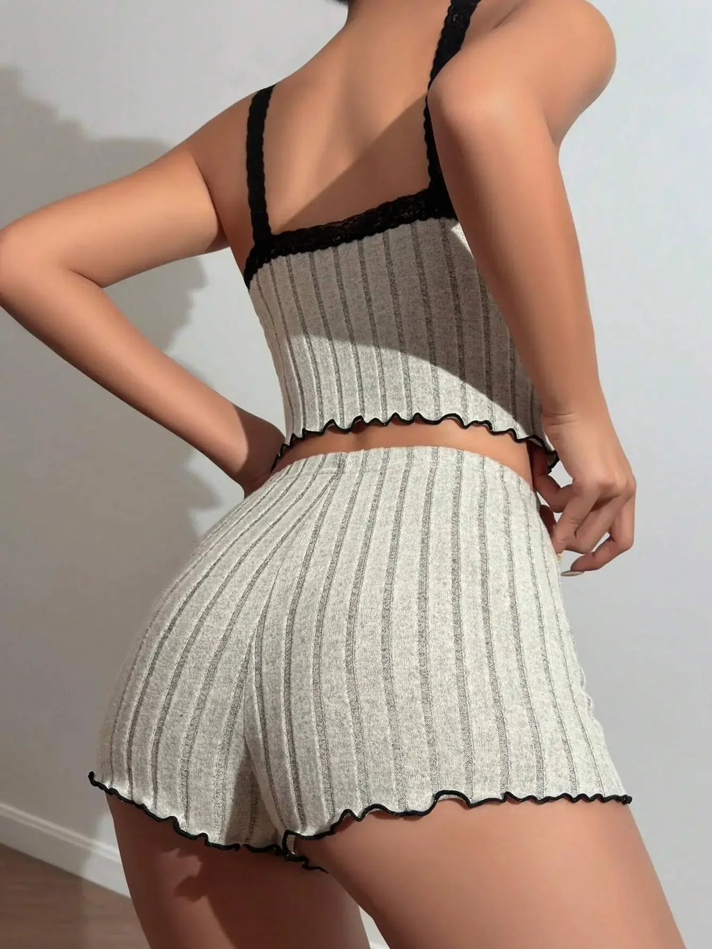 Spring Summer New Sleepwear Pajamas Set for Women Homewear Sense Lace Sling Crop Tops and Shorts Pijama Loungewear