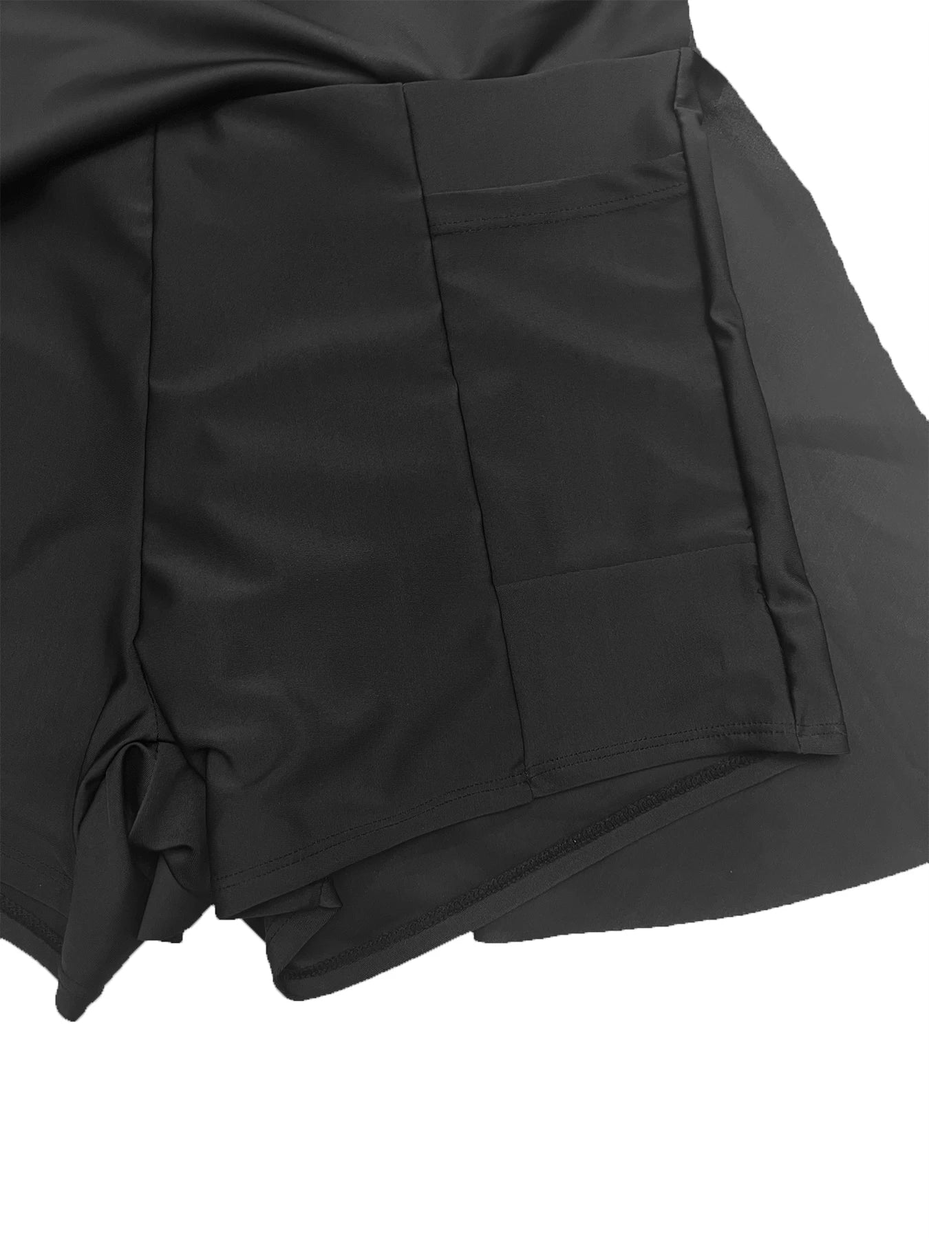 2026 Black High Waist Swimsuit Large Plus Big Size Beach Skirt & Pocket Swimwear Women Solid Bathing Swimming Swim Suit Female