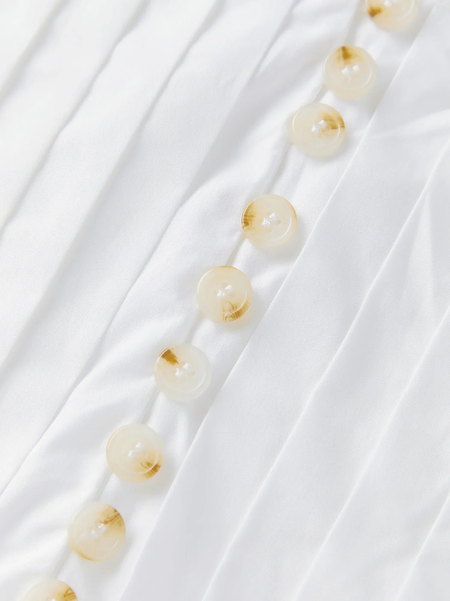 Summer Women's Ruched White Shirts Solid Color Bubble Short Sleeve Button Down Tops Casual Fashion Blouse
