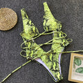 6 Colors New Sexy One Piece Swimsuit Swimwear Women Leopard Snakeskin Print Hollow Cross Straps One-piece Bathing Suit Beachwear