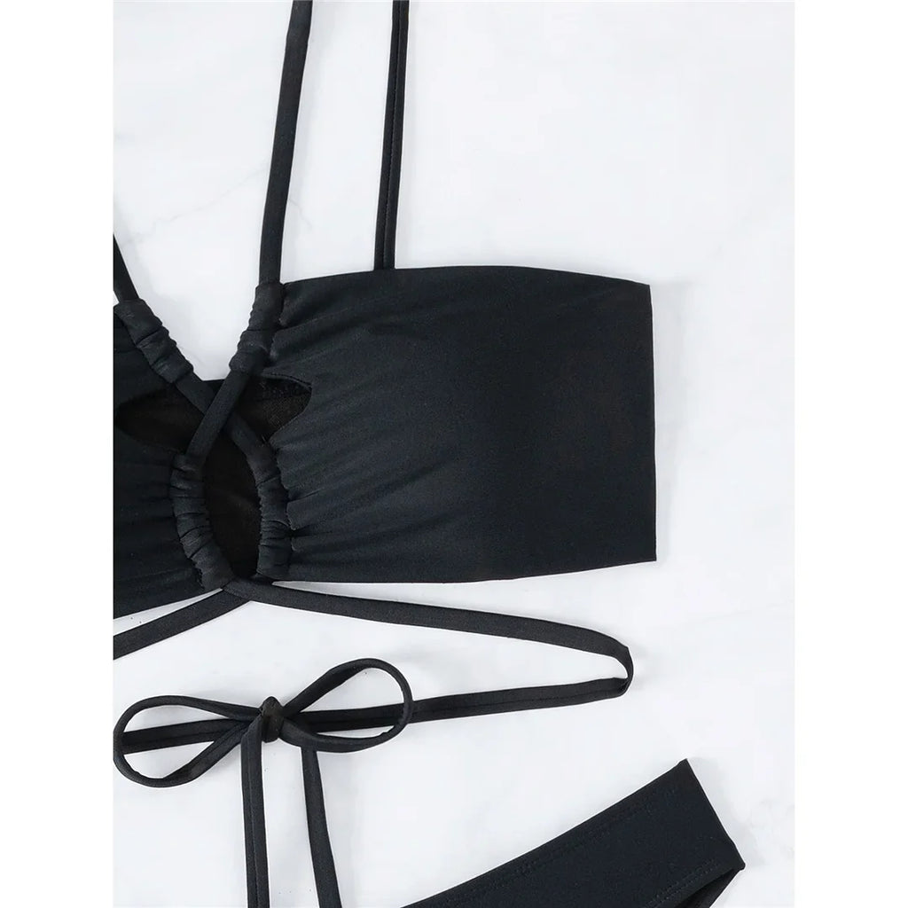 S - XL Cut Out Scrunch Butt Bikini Female Swimsuit Women Swimwear Two-pieces Bikini set Brazilian Bather Bathing Suit Swim K7300