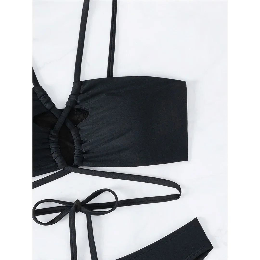 S - XL Cut Out Scrunch Butt Bikini Female Swimsuit Women Swimwear Two-pieces Bikini set Brazilian Bather Bathing Suit Swim K7300