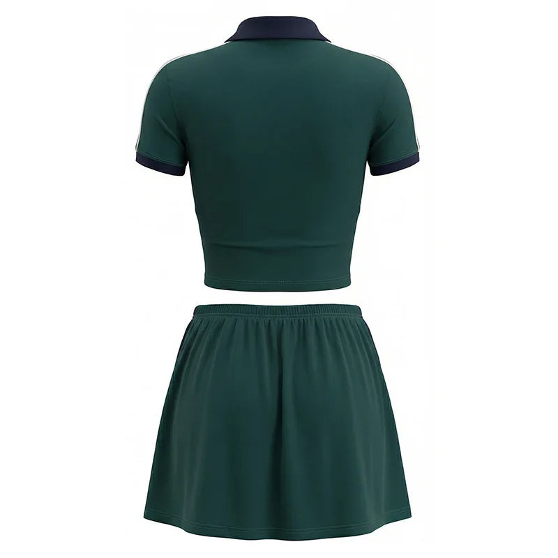Women's suit sports casual short-sleeved polo shirt and skirt two-piece suit