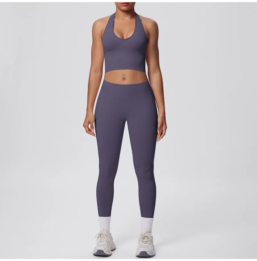 2pcs Yoga Set Gym Outfits Clothes Athletic Wear Yoga Suits For Women Fitness Set Tracksuits Sports Bra Gym Leggings Sportswear