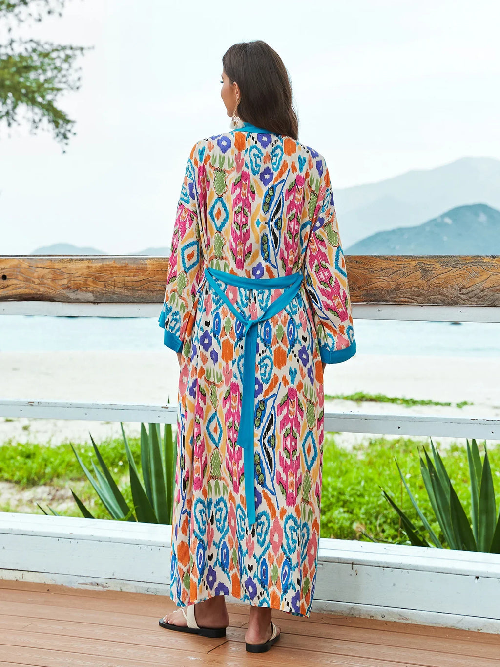 2026 Women Swimsuit Beach Cover Up dress Sleeve Kaftan Beach Tunic Long Pareos Bikinis Cover ups Summer Robe Plage Beachwear