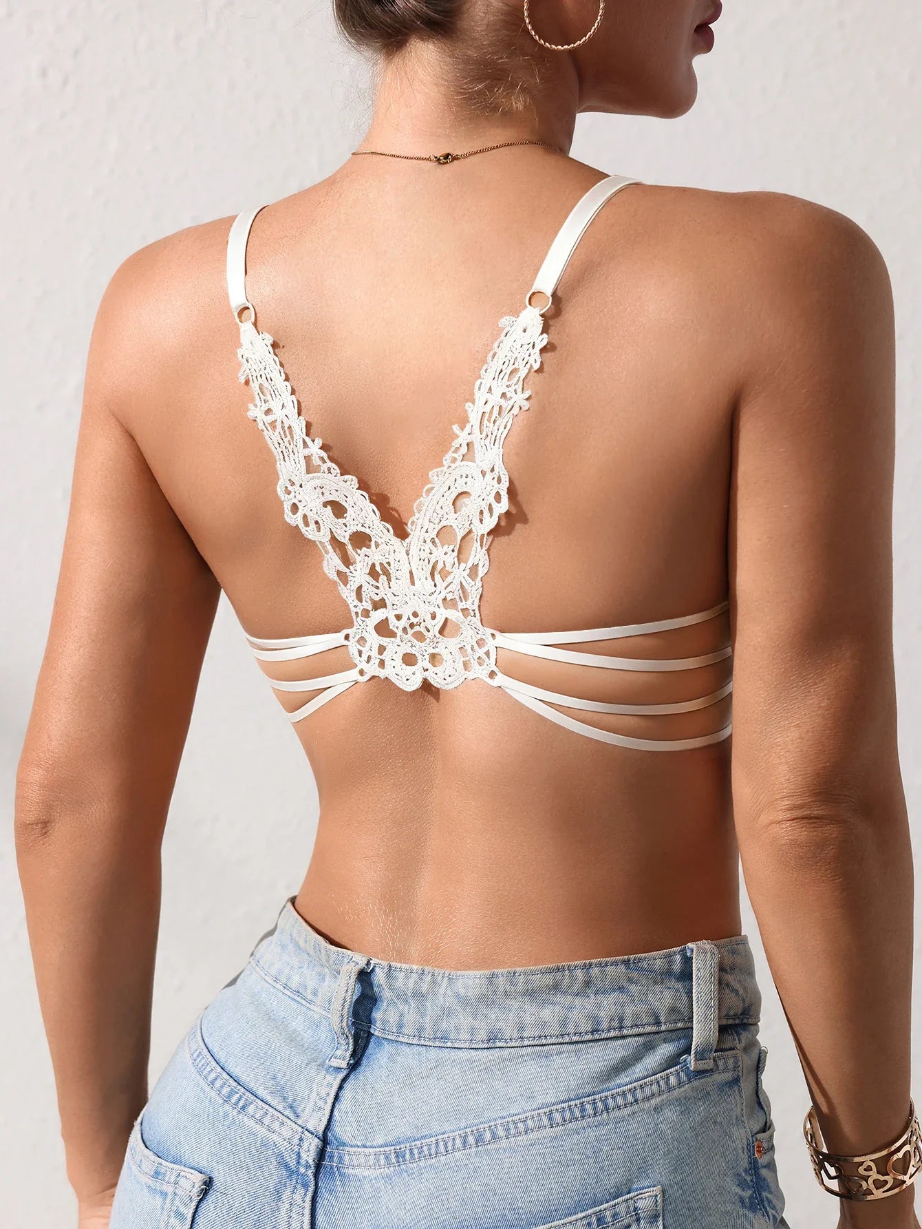 Butterfly lace Backless Style sexy bras Fashion Comfortable women's bra Front closure push-up bra